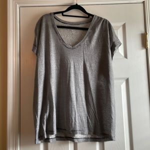 NWOT Loft Large Navy blue & white stripe linen tee, Spring 2022